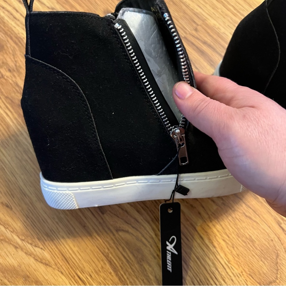 Black Wedge Ankle Boots - Picture 8 of 15